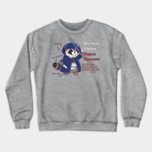 Rogue Raccoon RPG Style Perfect for Dungeon and Dragons Enthusiasts Funny Raccoon Cute RPG Video Game design DND Crewneck Sweatshirt